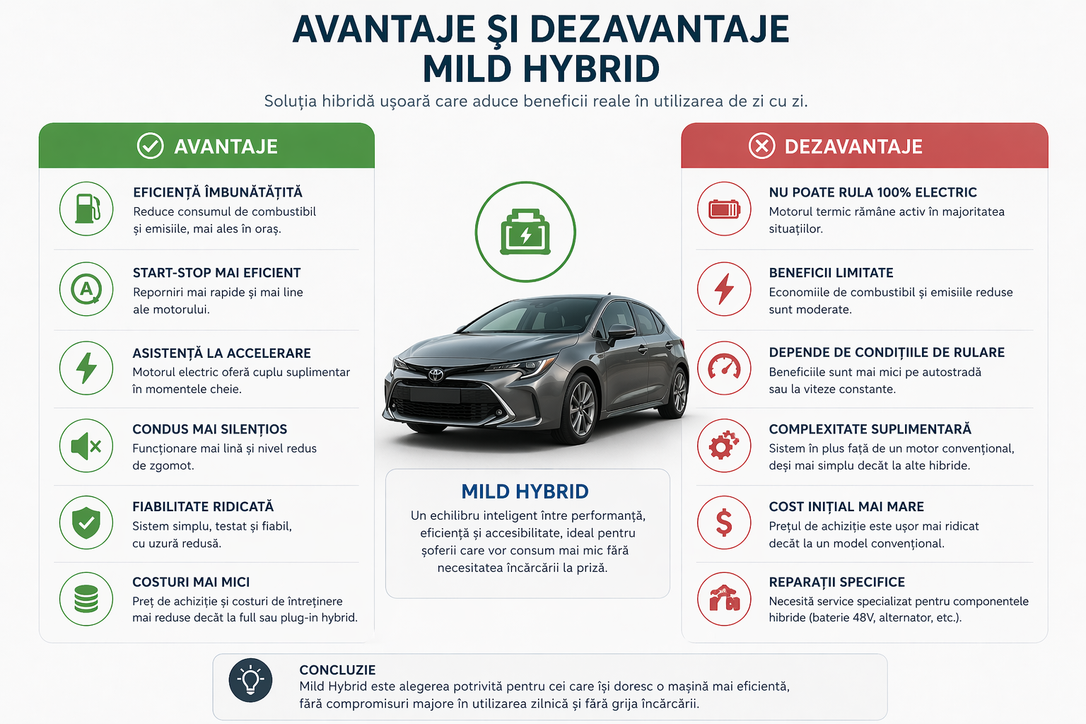 avantaje dezavantaje mild hybrid